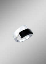 Damenring mit echt Onyx und echt Perlmutt 