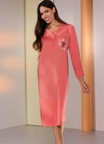 Zweierpack Nachthemden, wadenlang mit Knopfleiste 