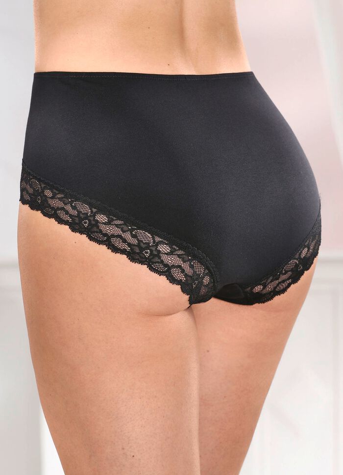 Dreierpack Slips mit elastischer Spitze 