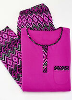 Zweierpack Schlafanz&uuml;ge mit Brusttasche und Knopfleiste 1X PINK,1X BLAU