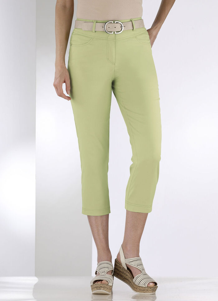 Caprihose in 4-Pocket-Form LINDGRÜN