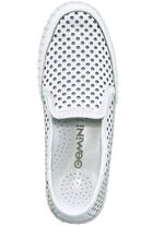 Gemini Slipper mit sommerlich perforiertem Rind-Nappaleder WEISS