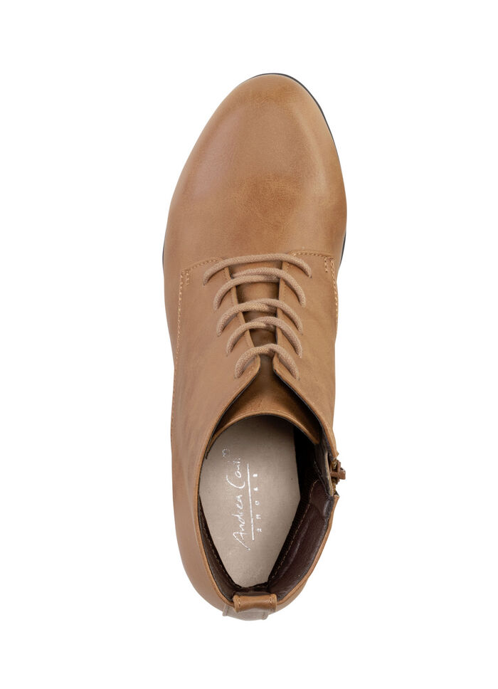 Andrea Conti Schnür-Stiefelette aus Synthetik COGNAC