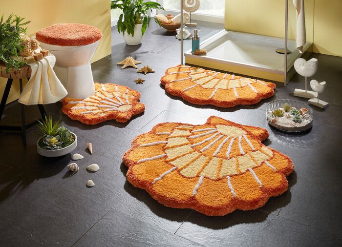 Barfu&szlig;weiche Badgarnitur in Muschel-Optik 