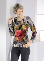 Shirt mit Zierring am Halsausschnitt 