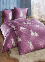 Edel-Feinbiber Bettw&auml;sche-Garnitur aus Baumwolle BEERE