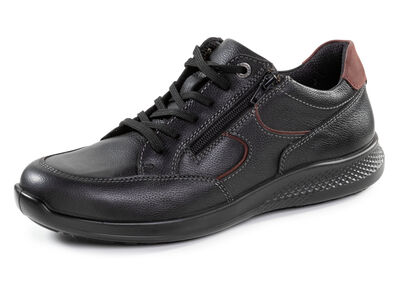 Schnürschuh aus Nappaleder mit Nubukleder-Besätzen 