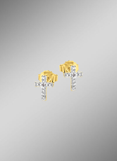 Beliebte Ohrstecker mit 2 Diamanten 