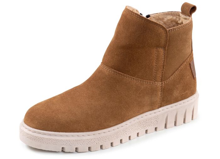 ELENA EDEN, warme Damen-Stiefeletten, Winterschuhe, Weite H, mit herausnehmbarem Fu&szlig;bett BRAUN