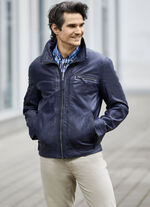 Lederkurzjacke mit verstellbarem Ärmelbund 