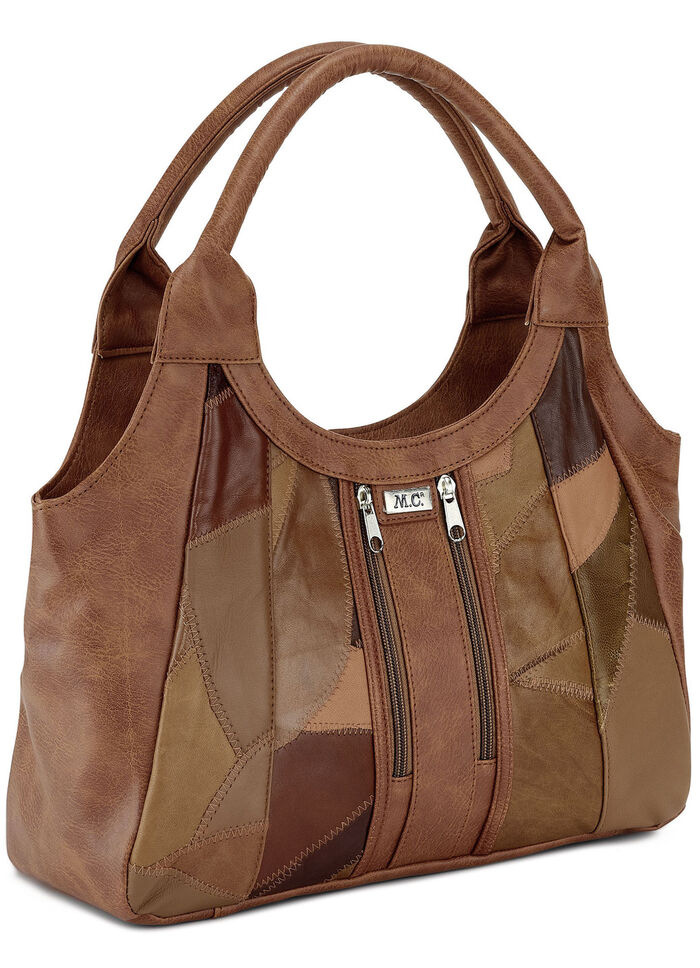 Patchwork-Tasche aus Nappaleder  COGNAC