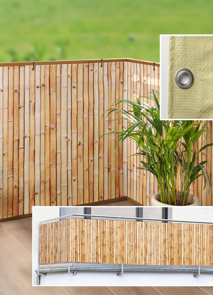 Balkon-Sichtschutz in Bambus-Optik 