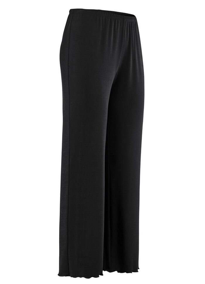 Weich flie&szlig;ende, 7/8-lange Hose SCHWARZ