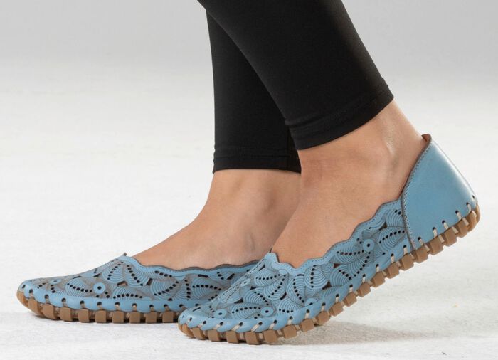 ELENA EDEN Ballerina mit interessanter Pr&auml;gung JEANS