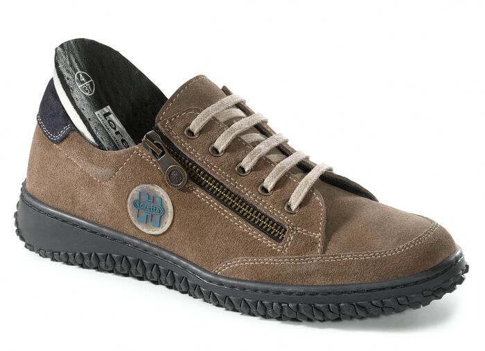 Schn&uuml;rschuh im modischen Design BRAUN-BLAU