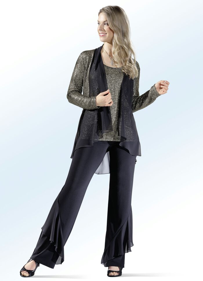 Hose mit effektvollen Volants SCHWARZ