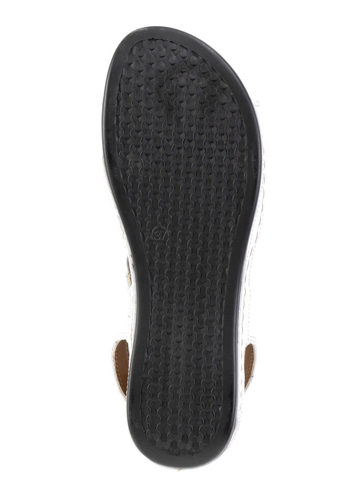 ELENA EDEN Sandale aus Nappaleder mit Metallschmuck WEISS