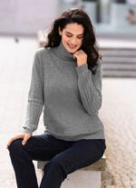 Pullover mit Kaschmir  GRAU MELIERT
