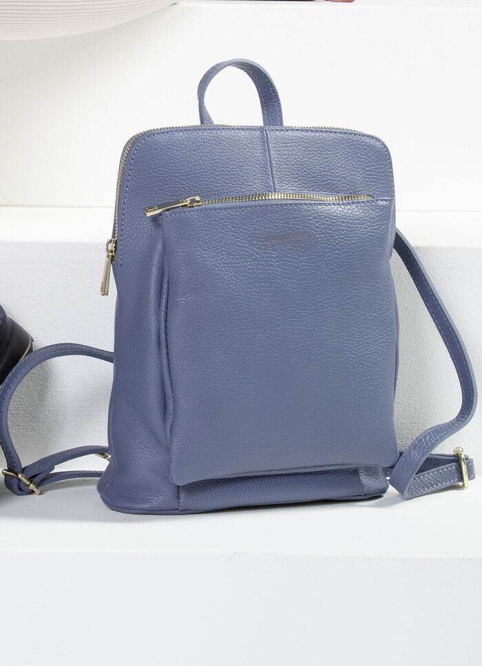 Laurina Rucksack aus genarbtem Kalb-Nappaleder JEANS