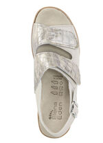 ELENA EDEN Sandale aus Nappaleder und krokogepr&auml;gtem Lackleder BEIGE