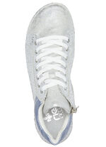 Rieker Schn&uuml;r-Bootie aus originell bedrucktem Synthetikmaterial SILBERGRAU-BLEU