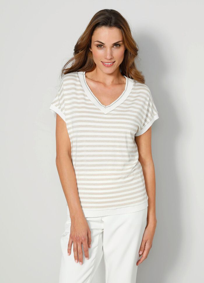 Shirt mit dekorativen Glanzgarn-Elementen 