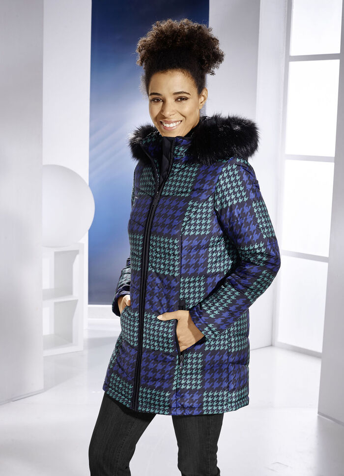 Jacke mit Hahnentritt-Dessin 