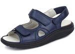 Waldl&auml;ufer, bequeme Damen-Sandalen, Weite H, mit herausnehmbarem Fu&szlig;bett STAHLBLAU