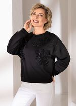 Sweatshirt mit aufwendiger Paillettenzier 