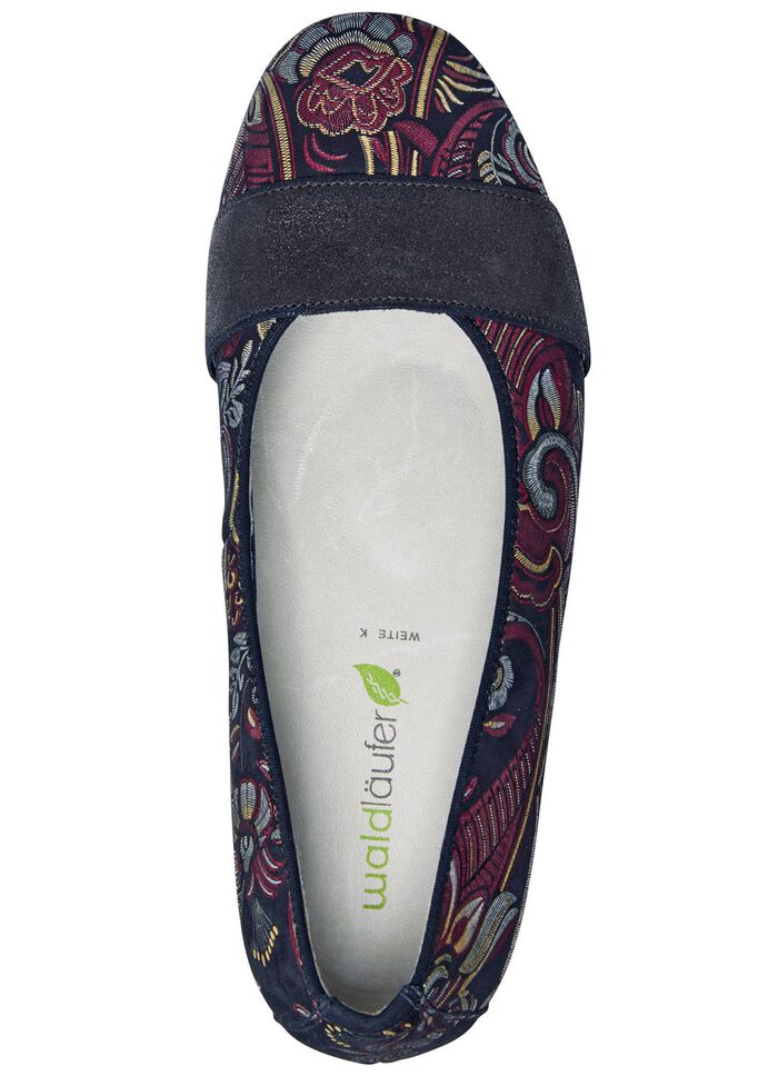 Waldl&auml;ufer, bequeme Damen-Pumps, Weite K, mit herausnehmbarem Fu&szlig;bett SCHWARZ-BUNT