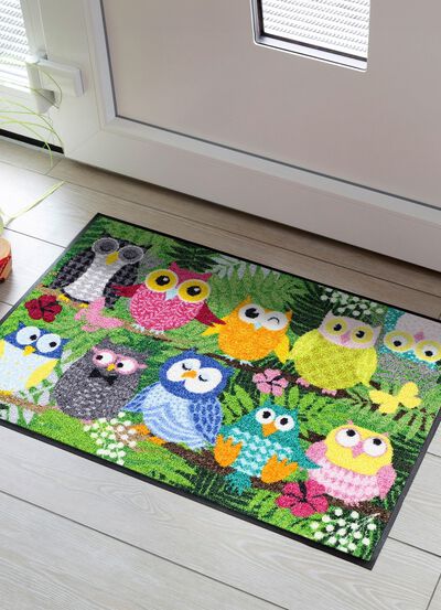 Fu&szlig;matte mit Eulen-Motiv 