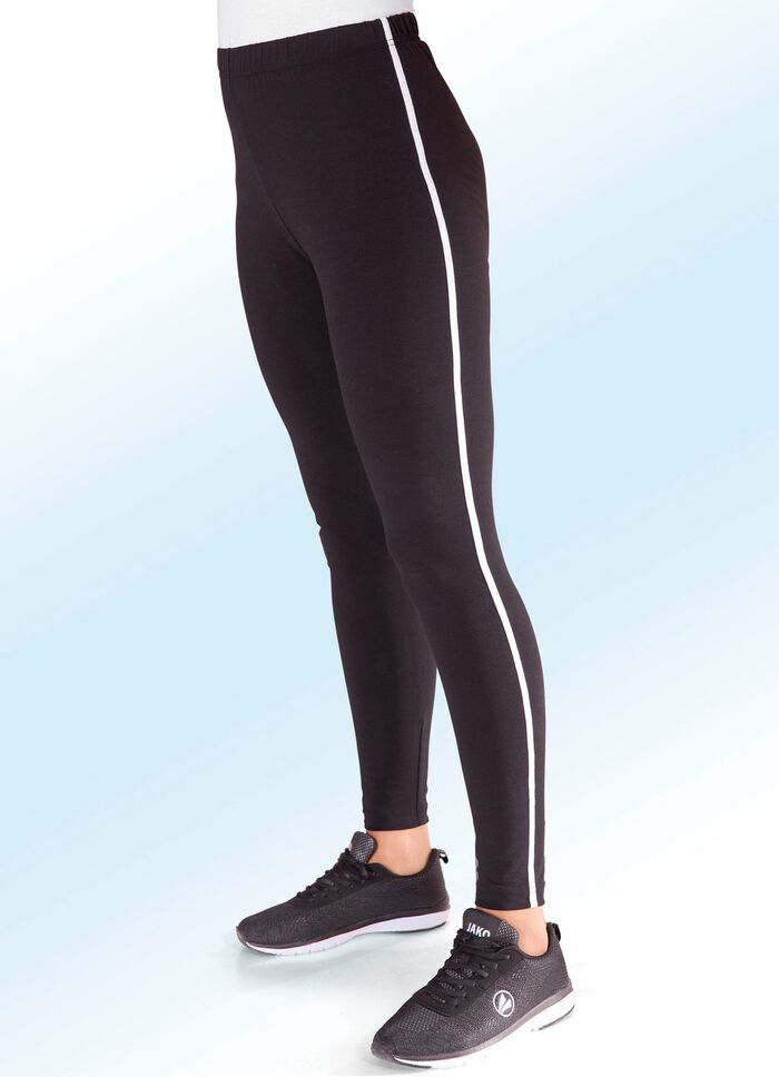 Leggings von &bdquo;Delena&ldquo; in 3 Farben SCHWARZ-WEISS