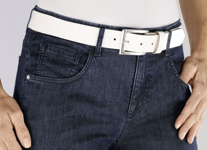 Trendiger Damen-Gürtel aus Leder, 3,5 cm breit WEISS