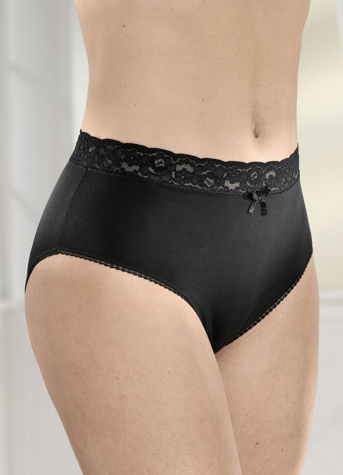 Viererpack Slips mit elastischem Spitzenbund 