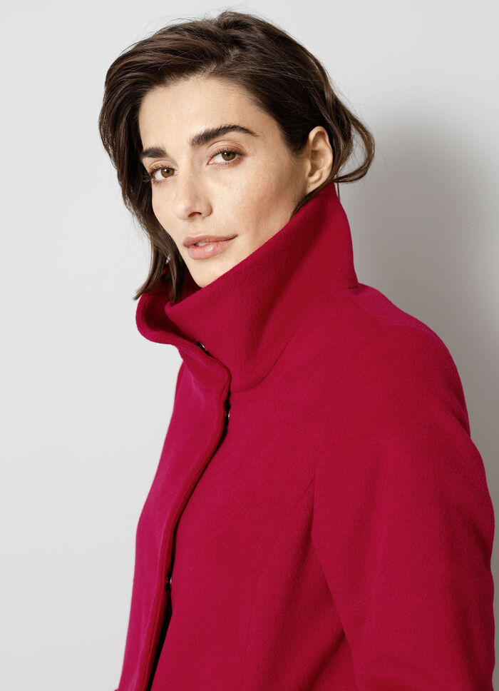 Wolljacke mit verdeckter Druckerleiste 