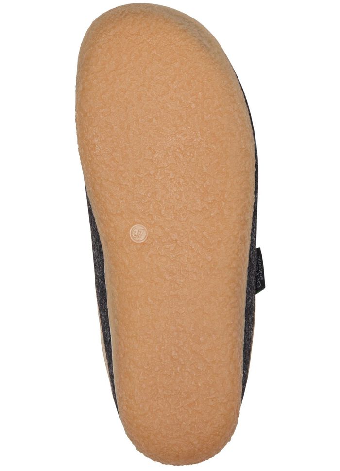 Laurina Wollfilz-Pantoffel mit Velours-Besatz ANTHRAZIT