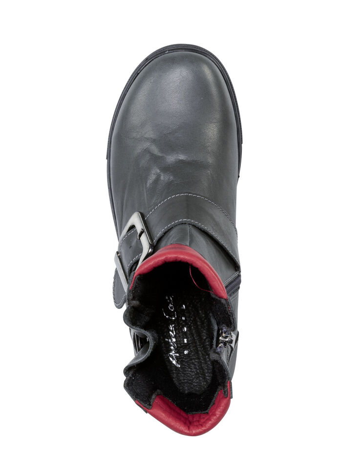 Andrea Conti Bootie mit zwei verstellbaren Zier-Schlie&szlig;en GRAU-ROT