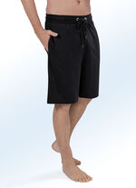 Zweierpack Schlaf- und Freizeithosen, knielang 1X SCHWARZ, 1X HELLGRAU MELIERT