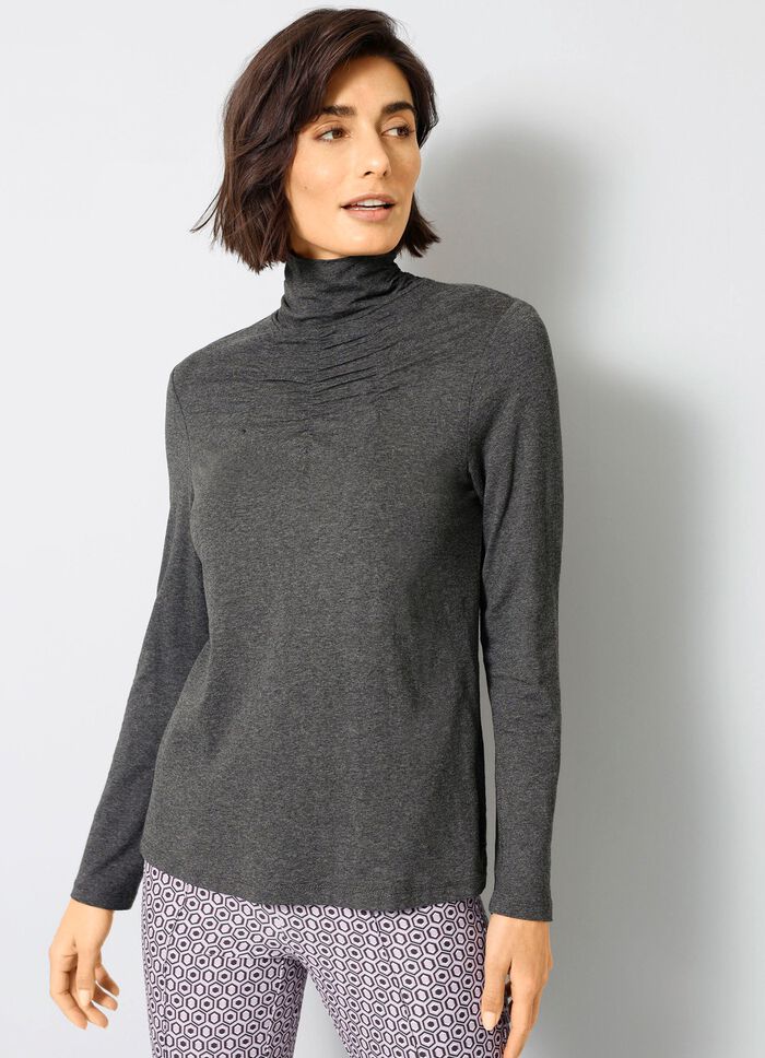 Shirt mit Raffungen in 5 Farben ANTHRAZIT