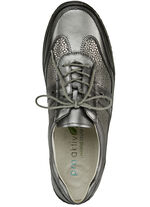 Waldl&auml;ufer, bequeme Damen-Schn&uuml;rschuhe, Weite H, mit herausnehmbarem Fu&szlig;bett ALTSILBER