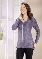 Shirtjacke mit  silberfarbenem Druck 