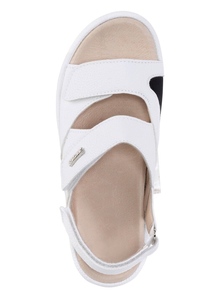 ELENA EDEN Sandale mit schwarzem, gepolstertem Elastikeinsatz WEISS