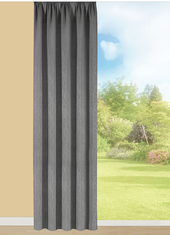 Übergardine  mit Universalschienenband ANTHRAZIT