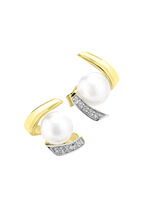 Ohrstecker mit S&uuml;&szlig;wasser-Zuchtperlen und synth. Zirkonia 