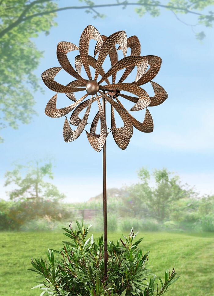 Doppel-Windrad aus Metall 