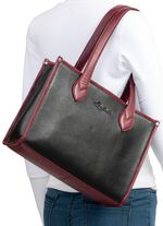 Laurina, Tasche, Damen, aus Leder SCHWARZ-BORDEAUX