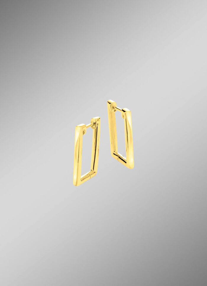 Moderne Klappcreolen in eckiger Form 