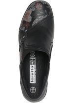 ELENA EDEN, bequeme Damen-Slipper, Weite H, mit herausnehmbarem Fu&szlig;bett SCHWARZ