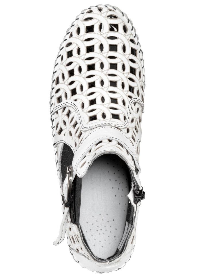 Gemini, sommerliche Damen-Boots, Weite G, mit herausnehmbarem Fu&szlig;bett WEISS-SCHWARZ