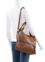 Tasche mit trendigen Ziernieten COGNAC
